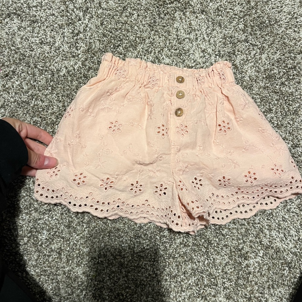 Toddler Zara Peach Eyelet Shorts